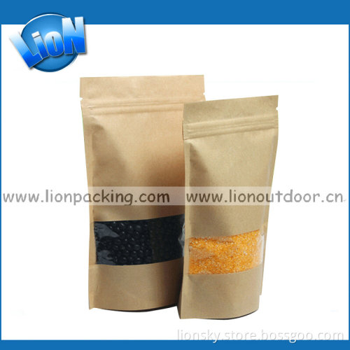 Ziplock Stand up Kraft Paper Bag for Packing Food
